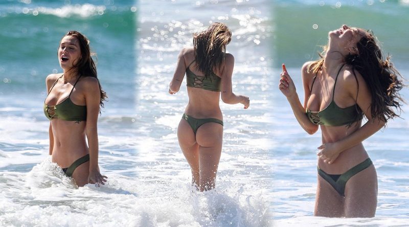 Alexis Ren – Bikini Candids in Santa Monica