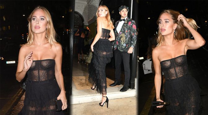 Kimberley Garner – Braless Boobs at International Day of the Girl Gala in London