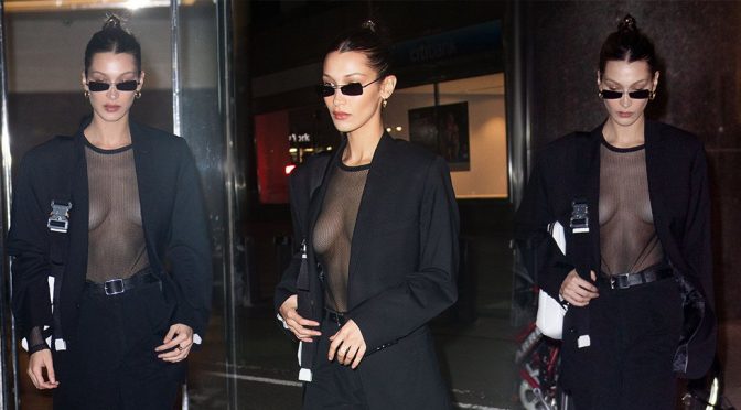 Bella Hadid – Sexy Braless Candids in New York