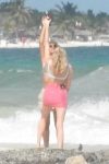 Elsa Hosk Sexy Blue Bikini