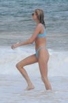 Elsa Hosk Sexy Blue Bikini