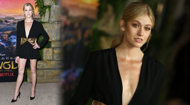 Katherine McNamara Braless and Leggy at “Mowgli” Premiere in Hollywood