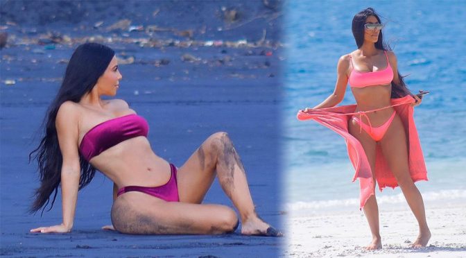 Kim Kardashian – Bikini Photoshoot Candids in Bali