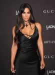Kim Kardashian Sexy Cleavage In Black Dress