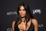 Kim Kardashian Sexy Cleavage In Black Dress