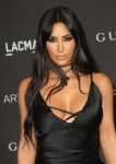 Kim Kardashian Sexy Cleavage In Black Dress