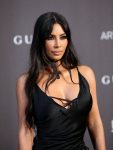 Kim Kardashian Sexy Cleavage In Black Dress