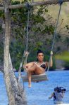 Kourtney Kardashian Sexy Bikini On Beach