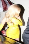 Kylie Jenner Sexy Tight Yellow Dress
