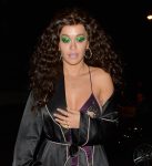 Rita Ora Braless Sheer Dress