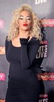 Rita Ora Sexy Black Sheer Dress