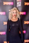 Rita Ora Sexy Black Sheer Dress