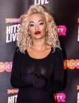 Rita Ora Sexy Black Sheer Dress