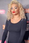 Rita Ora Sexy Black Sheer Dress