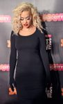 Rita Ora Sexy Black Sheer Dress