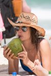 Alessandra Ambrosio Sexy Blue Bikini