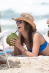 Alessandra Ambrosio Sexy Blue Bikini