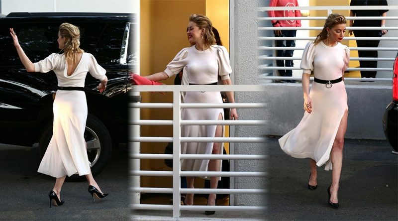 Amber Heard at Univision Headquarters in Miami