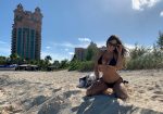 Claudia Romani Sexy Ass In Black Bikini