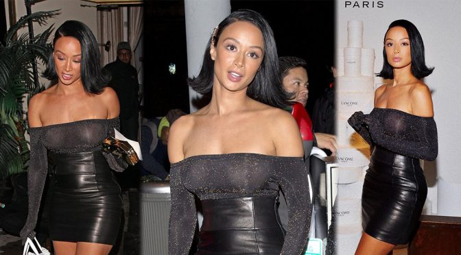 Draya Michele – Braless See-Through Candids at Delilah in West Hollywood