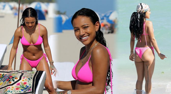 Karrueche Tran – Bikini Candids in Miami