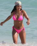 Karrueche Tran Sexy Pink Bikini