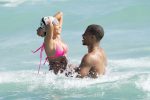 Karrueche Tran Sexy Pink Bikini