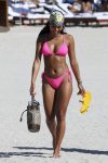 Karrueche Tran Sexy Pink Bikini