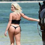 Megan Barton Hanson Sexy Black Thong Bikini