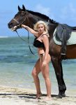 Megan Barton Hanson Sexy Black Thong Bikini