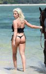 Megan Barton Hanson Sexy Black Thong Bikini