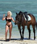 Megan Barton Hanson Sexy Black Thong Bikini