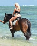 Megan Barton Hanson Sexy Black Thong Bikini