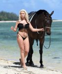 Megan Barton Hanson Sexy Black Thong Bikini