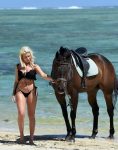 Megan Barton Hanson Sexy Black Thong Bikini