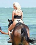 Megan Barton Hanson Sexy Black Thong Bikini