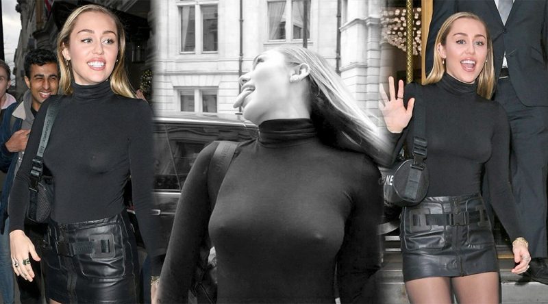 Miley Cyrus – Braless See-Through Candids in London