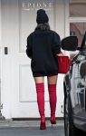 Olivia Culpo Red Sexy Boots