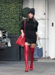 Olivia Culpo Red Sexy Boots