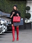 Olivia Culpo Red Sexy Boots