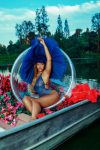 Rihanna Sexy Blue Lingerie