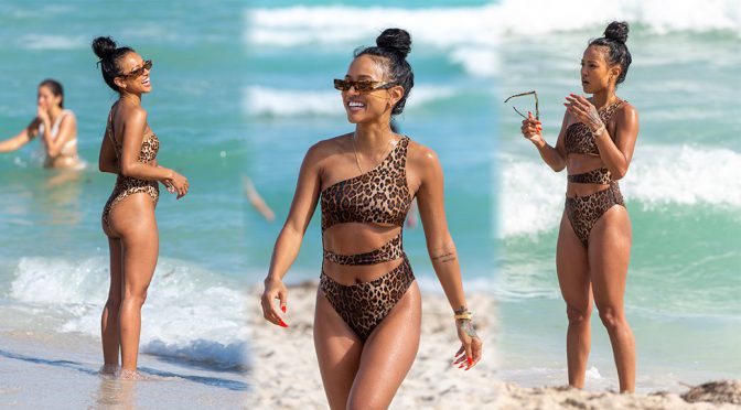 Karrueche Tran – Bikini Candids in Miami