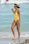 Karrueche Tran Yellow Swimsuit