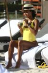 Karrueche Tran Yellow Swimsuit