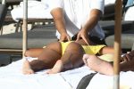 Karrueche Tran Yellow Swimsuit