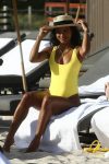 Karrueche Tran Yellow Swimsuit