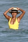 Karrueche Tran Yellow Swimsuit