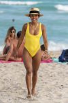 Karrueche Tran Yellow Swimsuit