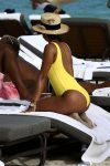Karrueche Tran Yellow Swimsuit
