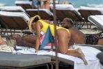 Karrueche Tran Yellow Swimsuit